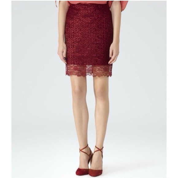 Reiss Dresses & Skirts - Reiss Elegant Red Lace Skirt